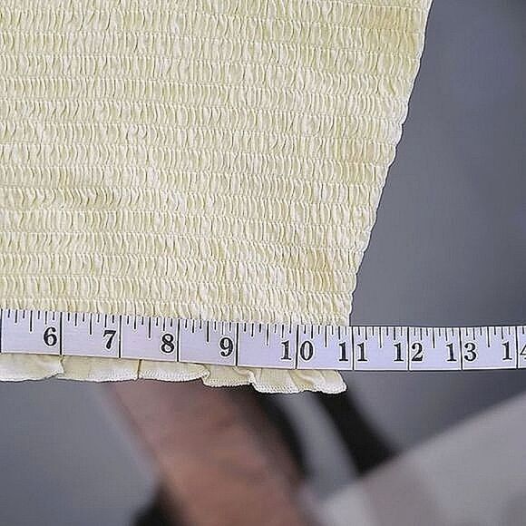 NWOT Primark yellow shirred ruffle trim crop tank - Picture 10 of 11